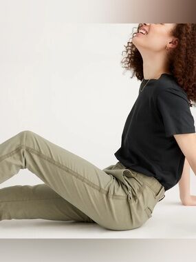 NWT Quince Women’s Green Girlfriend Twill Trouser Pants Sz 32